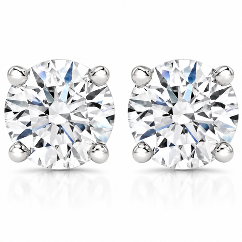 Certified 3Ct TW Diamond Studs 14k Gold Screw Backs Lab Grown