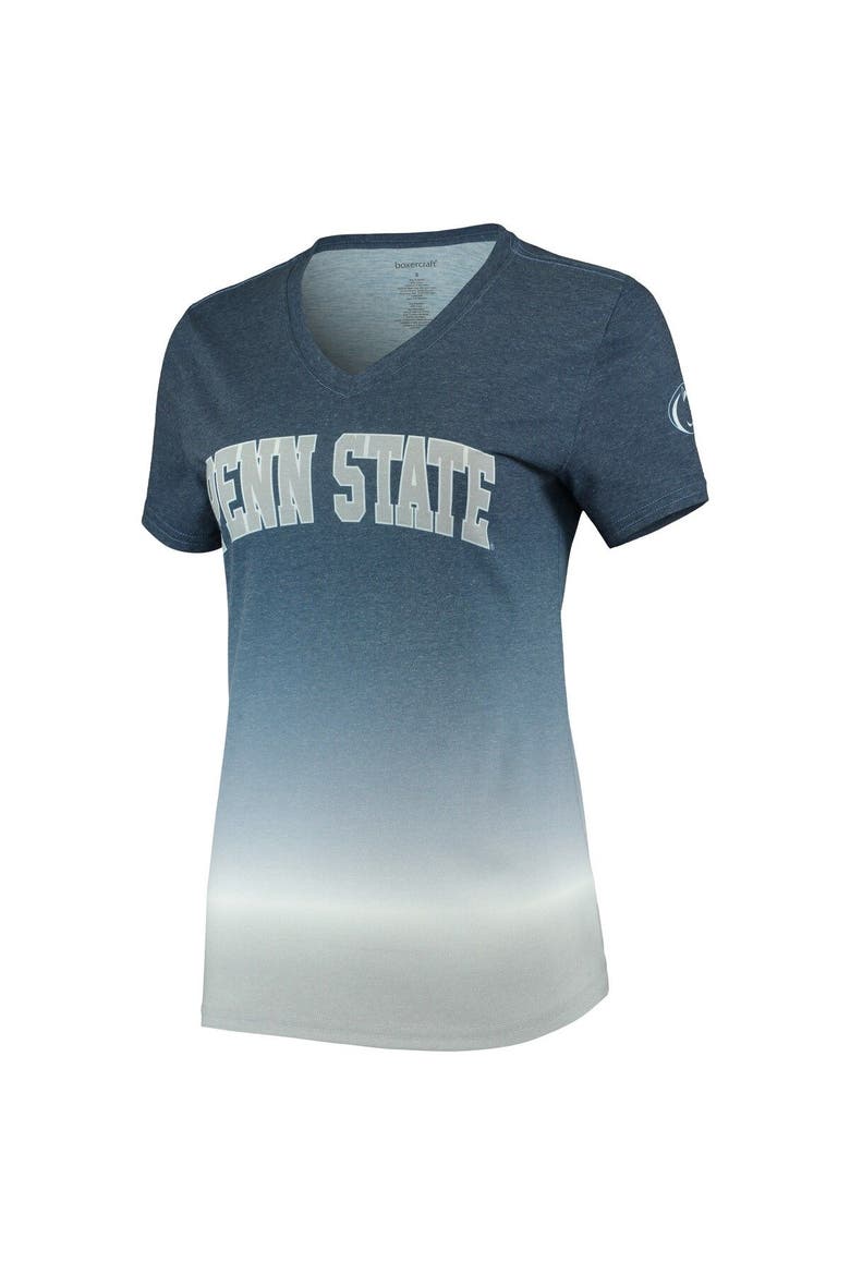 Women's Navy Penn State Nittany Lions Ombre V-Neck T-Shirt, Alternate, color, Navy