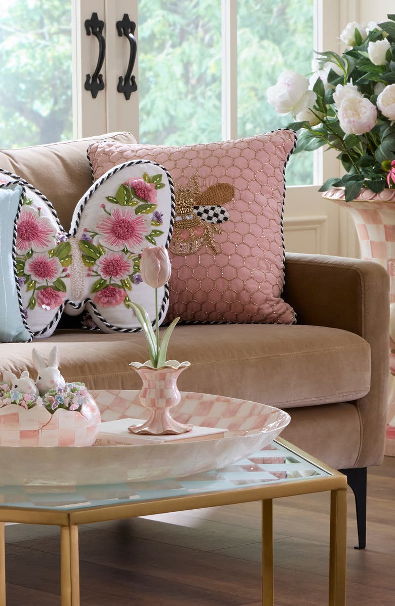 MACKENZIE CHILDS Queen Bee Throw Pillow, Alternate, color, Pink