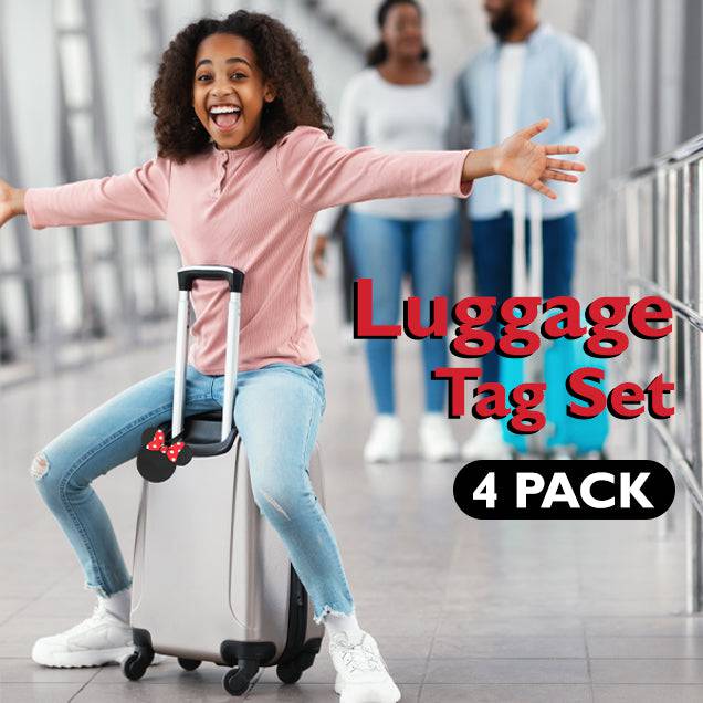 Disney Cute Luggage Tags, Set of 4, Alternate, color, Black, Red