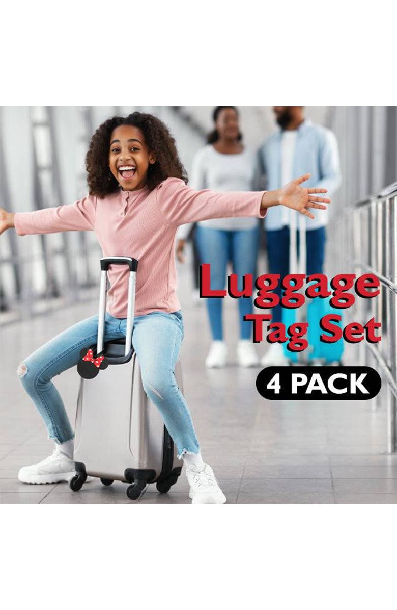 Disney Cute Luggage Tags, Set of 4, Alternate, color, Black, Red