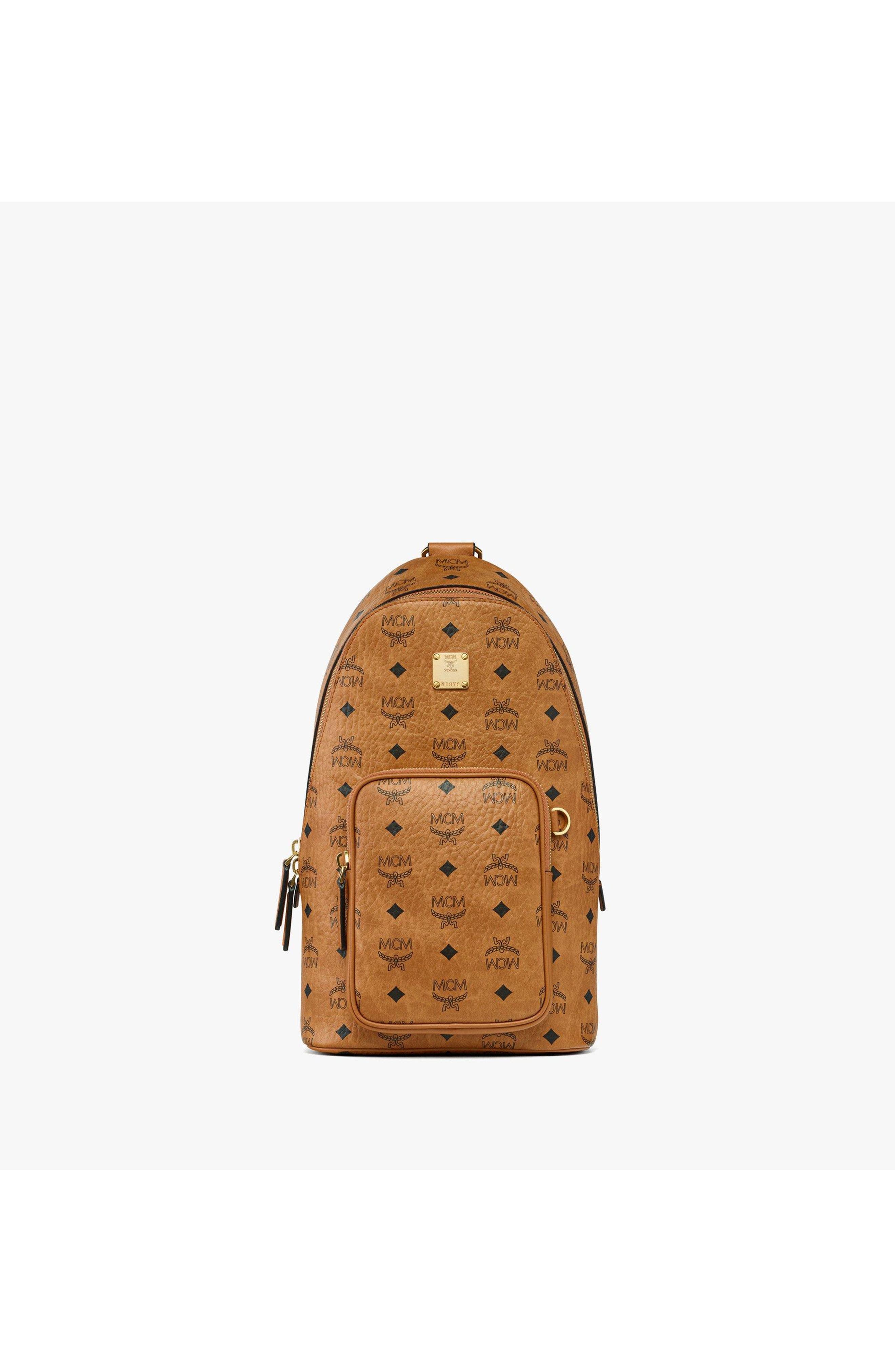 Small Aren Sling Bag in Visetos, Main, color, Cognac