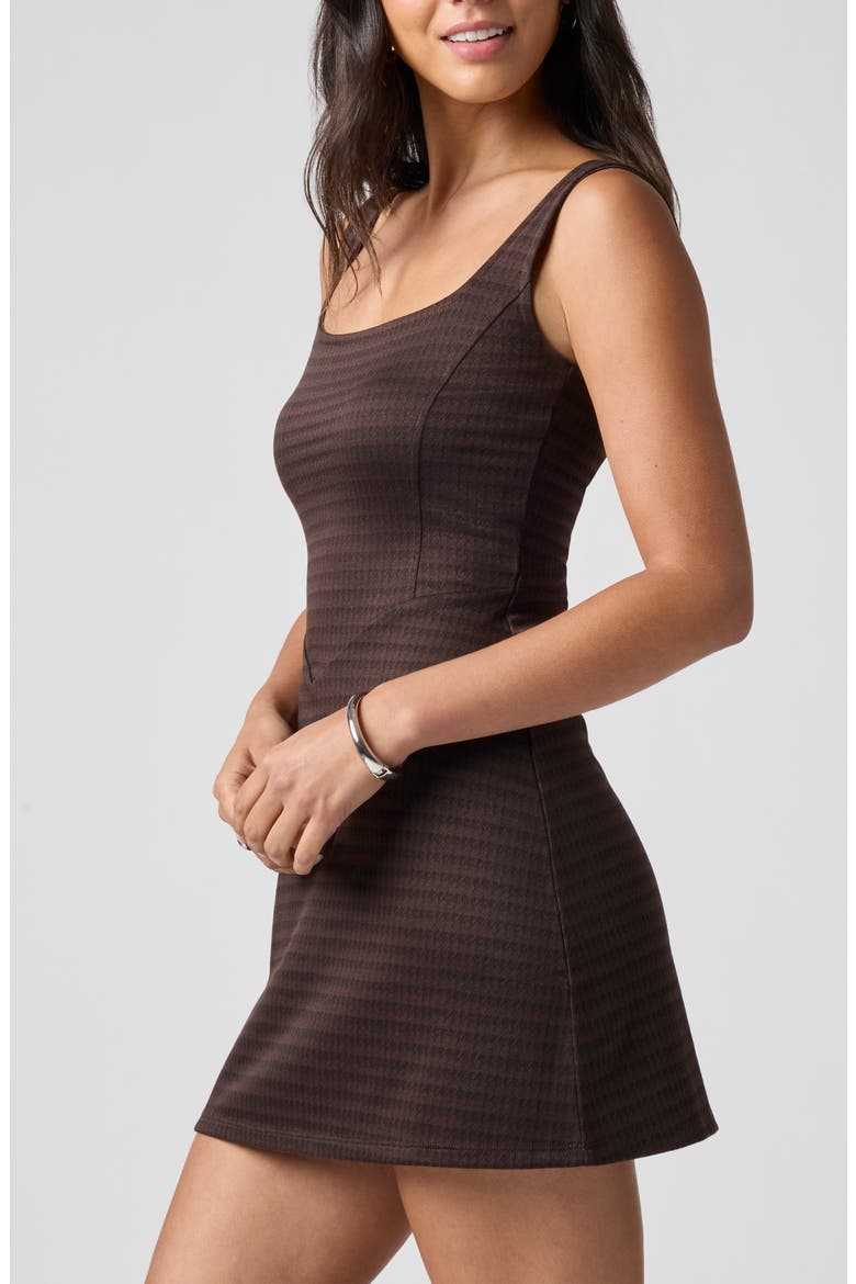 Houndstooth Sleeveless Minidress, Alternate, color, BRN HOUNDSTOOTH