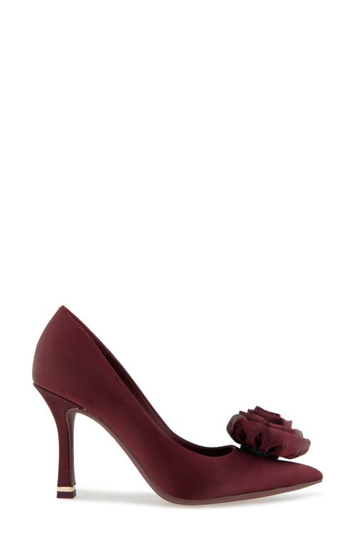 Kenneth Cole Romi Rosette Pointed Toe Pump In Burgundy