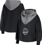 WEAR by Erin Andrews Women's WEAR by Erin Andrews Black Brooklyn Nets Pieced Quarter-Zip Hoodie Jacket