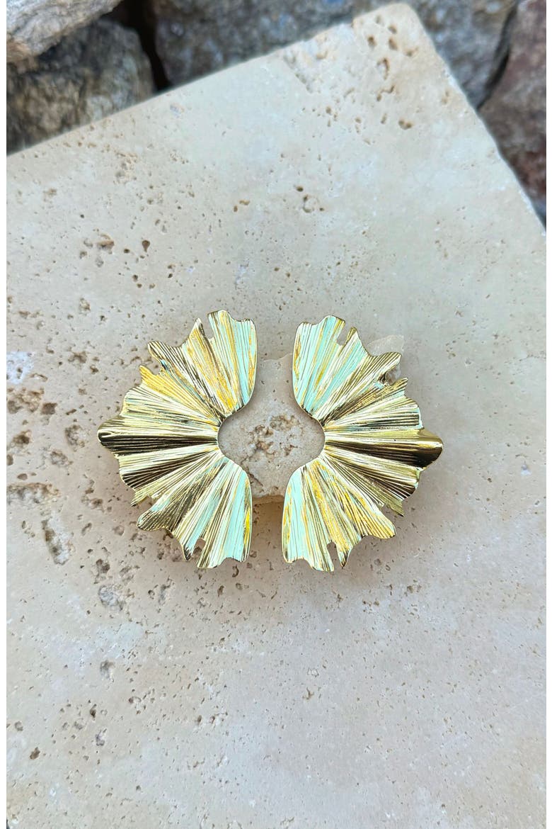 Wave Statement Earrings, Alternate, color, GOLD
