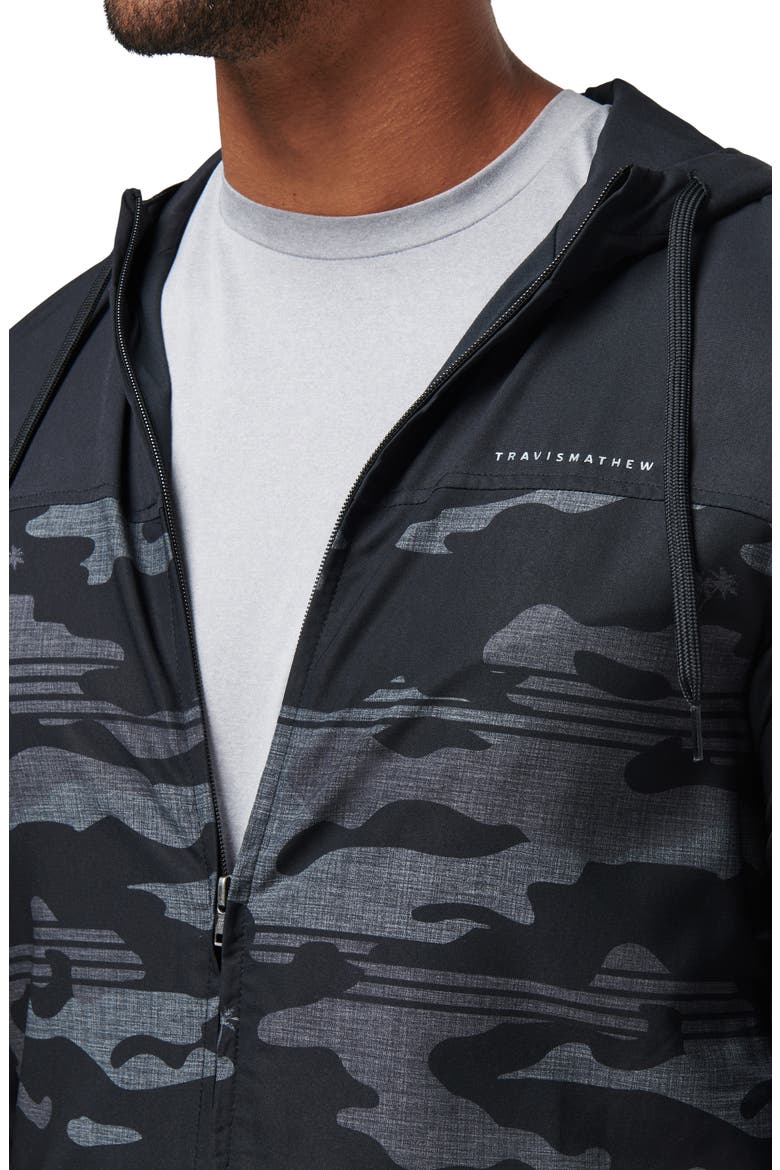 Camo Zip Hoodie, Alternate, color, BLACK