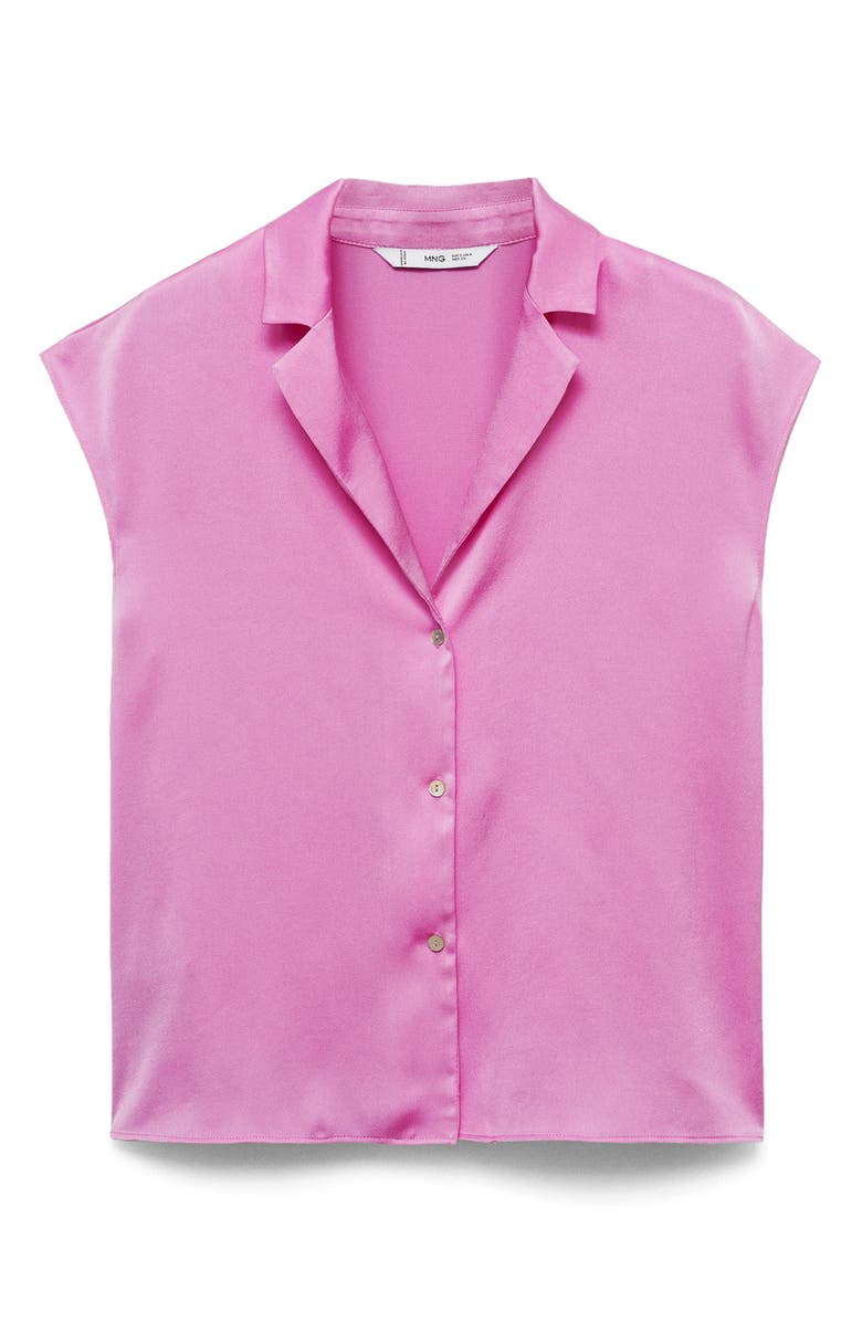 MANGO Satin Button-Up Shirt, Alternate, color,