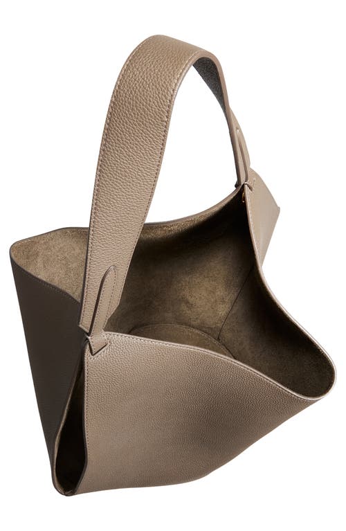 Khaite Small Lotus Leather Top Handle Bag In Brown
