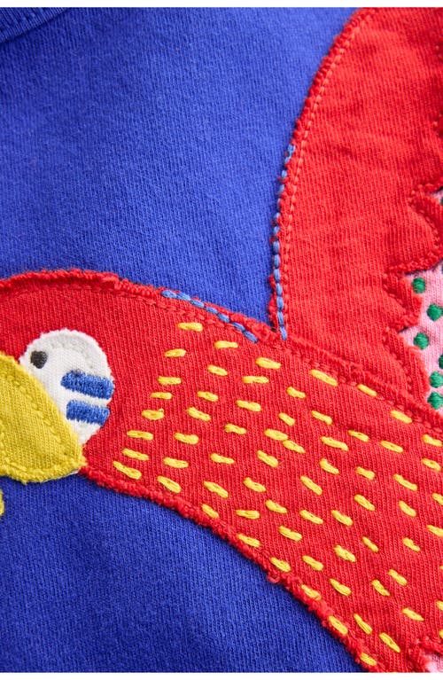 Mini Boden Kids' Parrot Appliqué Sleeveless Cotton Graphic Tank