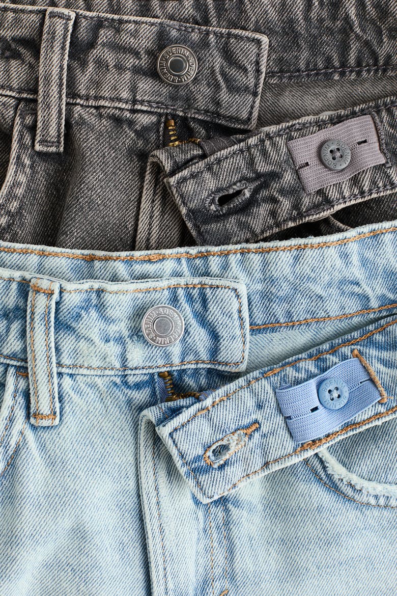 2-pack Loose Fit Jeans, Alternate, color, Gray/light denim blue