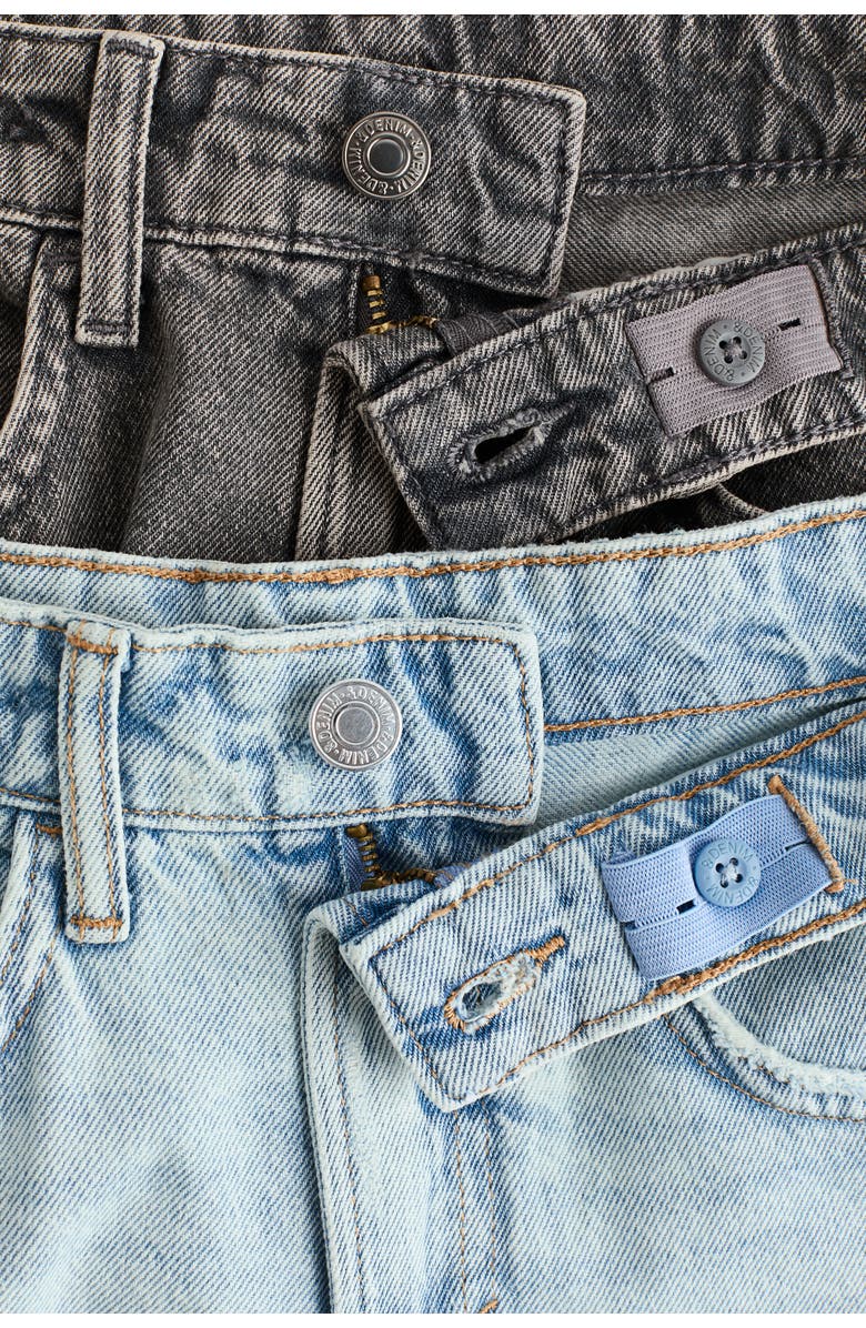 H&M 2-pack Loose Fit Jeans, Alternate, color, Gray/Light Denim Blue