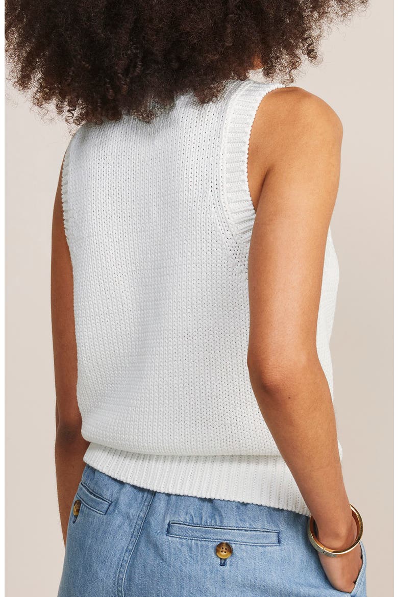 Cotton Blend Sleeveless Sweater, Alternate, color, MARSHMALLOW