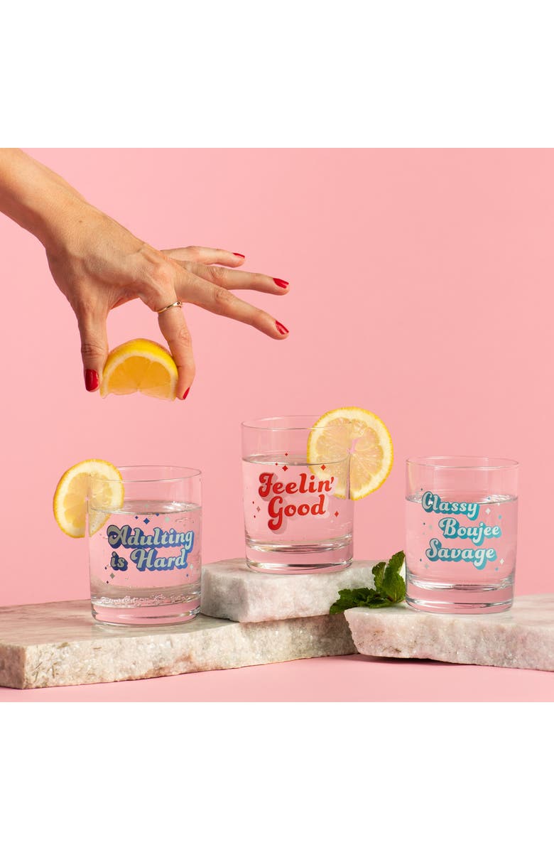 Totalee Gift Classy Boujie Savage Rocks Glass Clear 18 oz, Alternate, color,