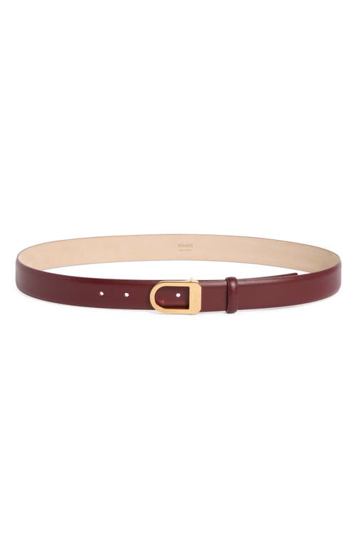 Khaite Smooth Saddle Leather Belt In Burgundy
