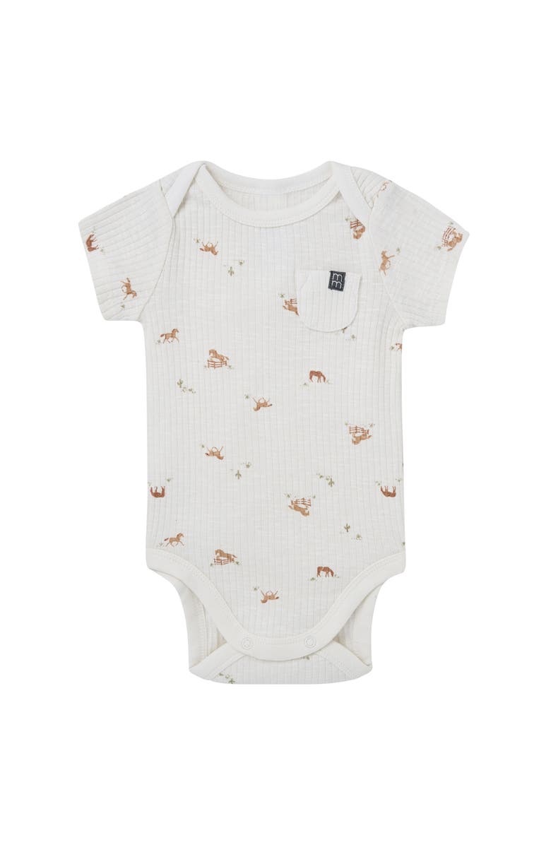 Modern Moments<sup>™</sup> by Gerber Neutral Bodysuit and Shorties Set, Alternate, color, Horse Barn