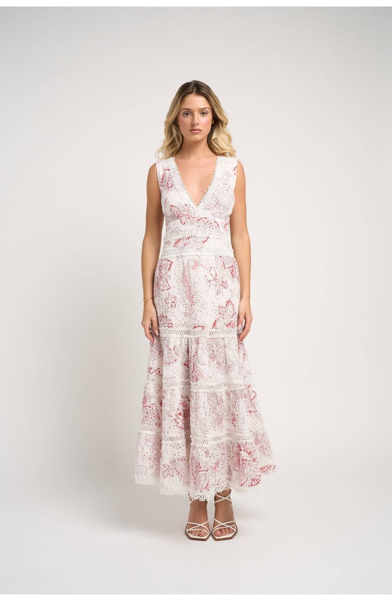 GUADALUPE DESIGN Naina Long Dress, Main, color, Red