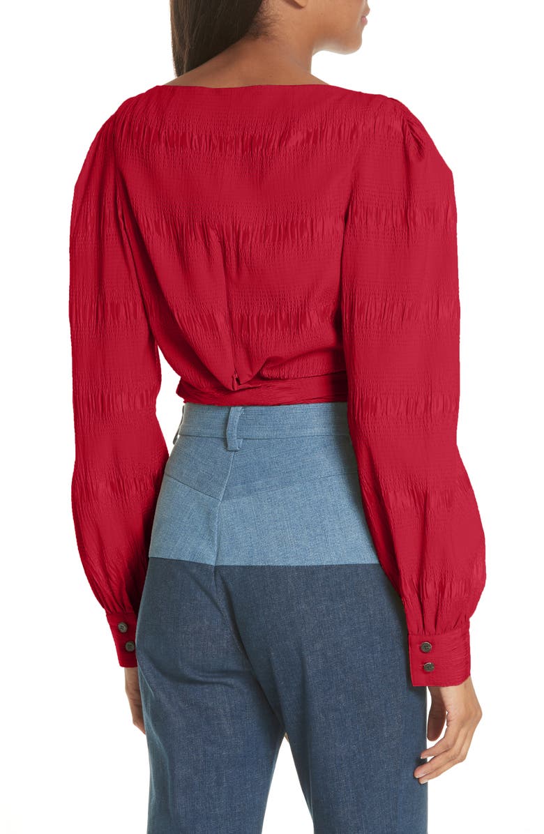Rachel Comey Bounds Tie Waist Silk Blend Top, Alternate, color,