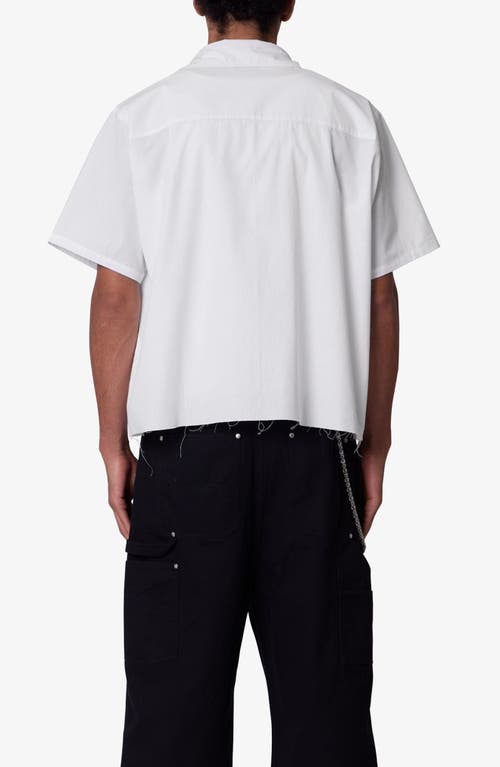 Mnml Short Sleeve Cotton Poplin Button-up Shirt In White