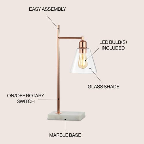 Jonathan Y Lorena Modern Glam Table Lamp In Copper