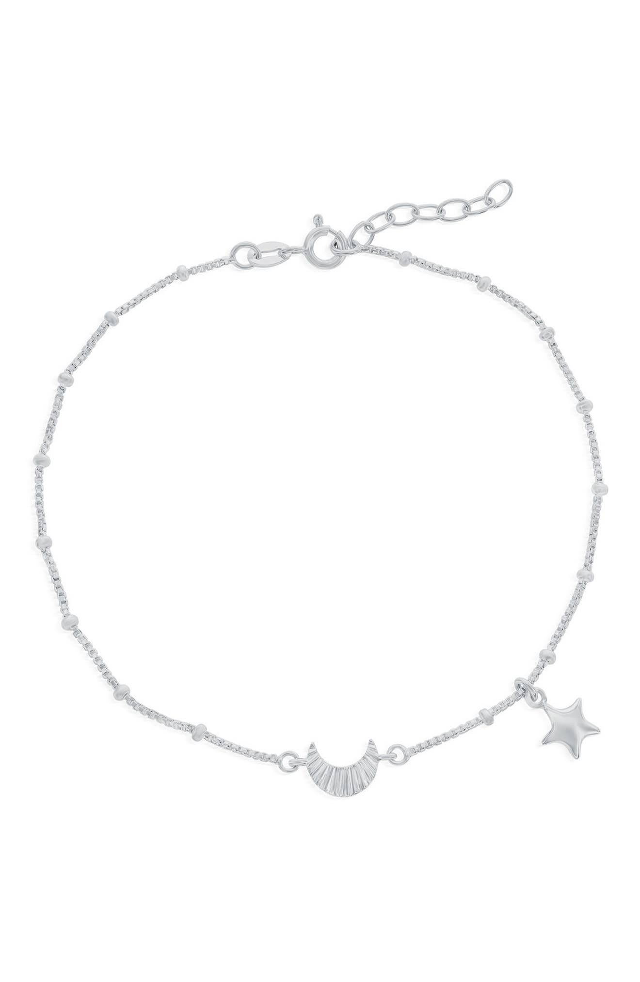SIMONA Crescent Moon & Star Anklet