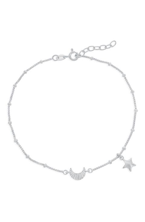 Crescent Moon & Star Anklet