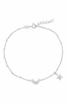 SIMONA Crescent Moon & Star Anklet