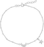 SIMONA Crescent Moon & Star Anklet