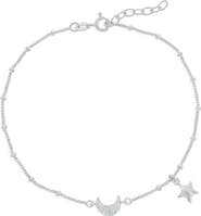 SIMONA Crescent Moon & Star Anklet