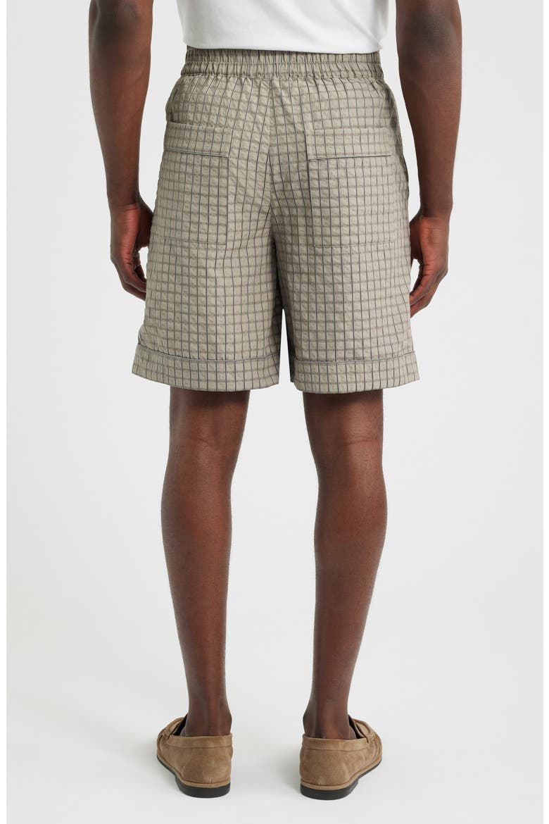 Check Elastic Waist Shorts, Alternate, color, TARMAC