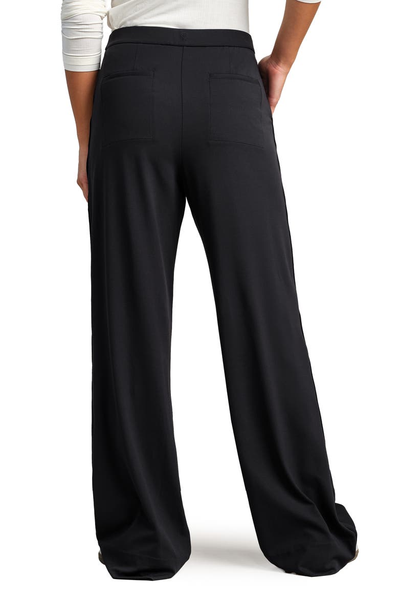 Revive Pleated Wide Leg Pants, Alternate, color, PURE BLACK