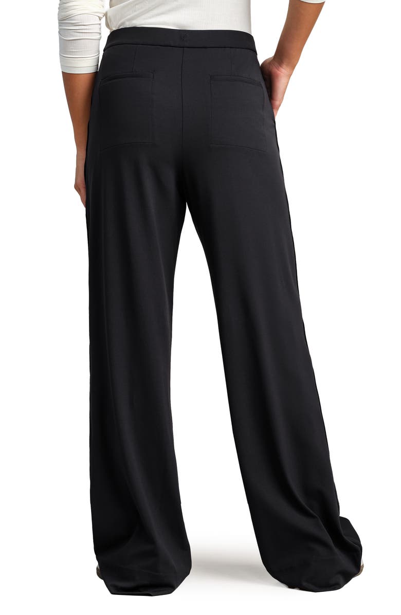 Rhone Revive Pleated Wide Leg Pants, Alternate, color, Pure Black