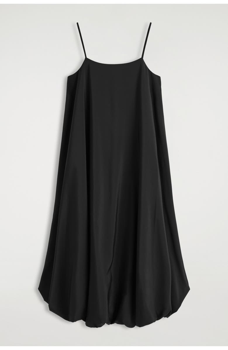 COS Bubble-Hem Midi Dress, Alternate, color, Black