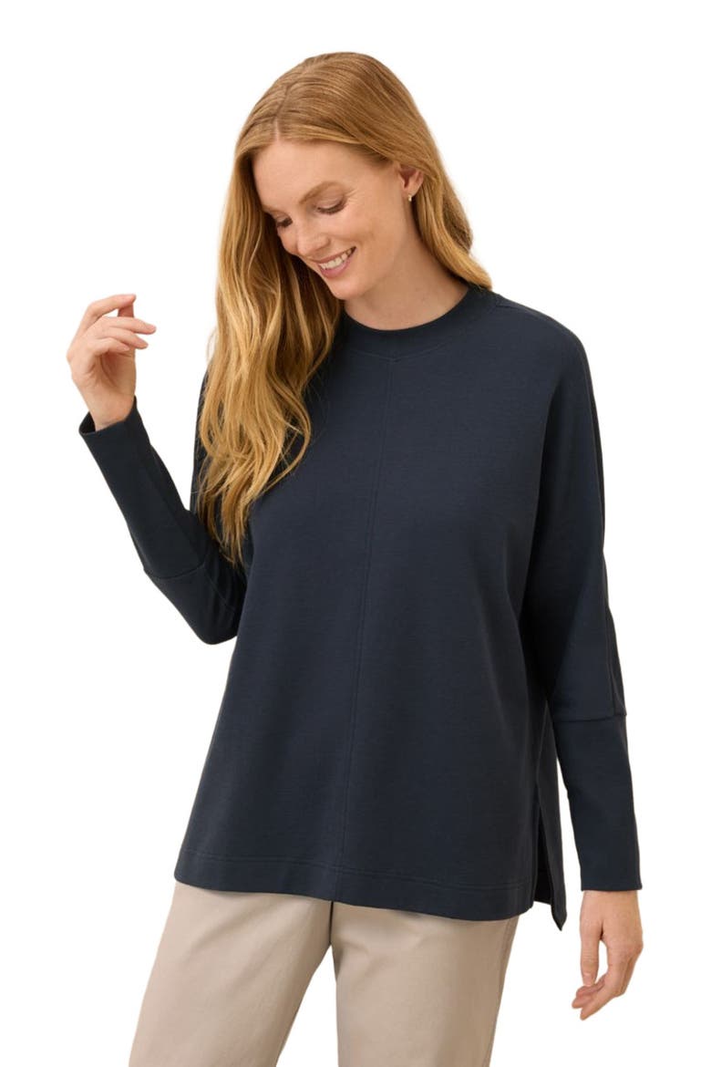 Organic Cotton Airplane Long Sleeve Poncho, Alternate, color, Midnight Blue