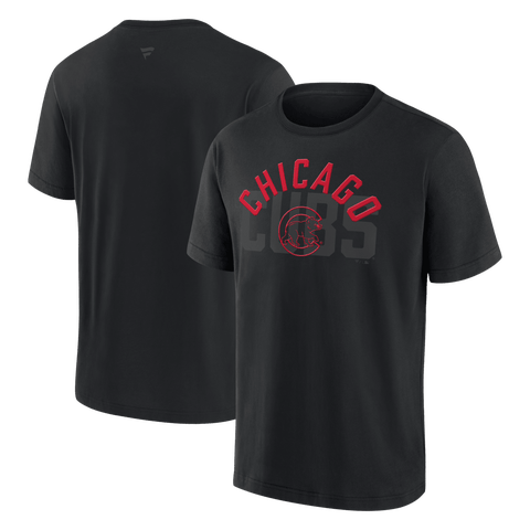 Men's Fanatics  Chicago Cubs Black Out Heavyweight T-Shirt