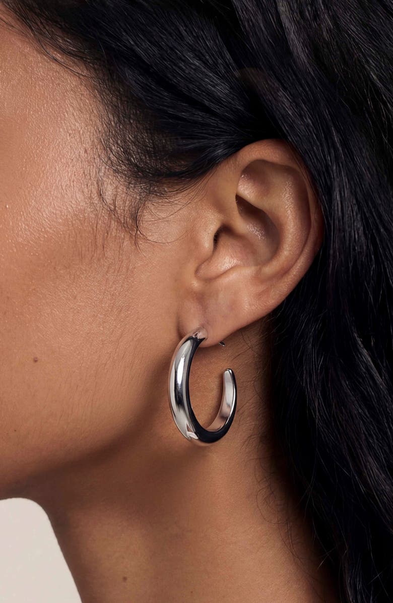 Ettika Set of 3 Hoop Earrings, Alternate, color, Silver