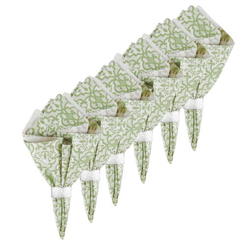 C & F Home C&f Home Althea Floral Cotton Reversible Napkin Set Of 6 In Green
