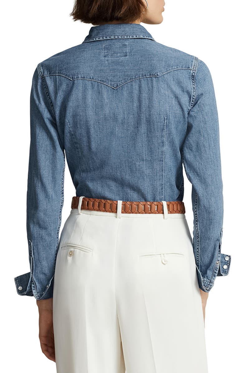 Polo Ralph Lauren Western Denim Snap-Up Shirt, Alternate, color, 