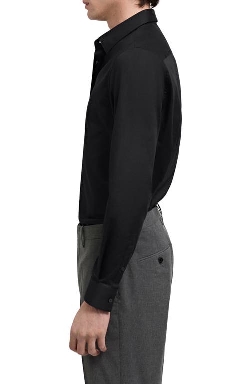 Mango Slim Fit Stretch Poplin Button-up Shirt In Black