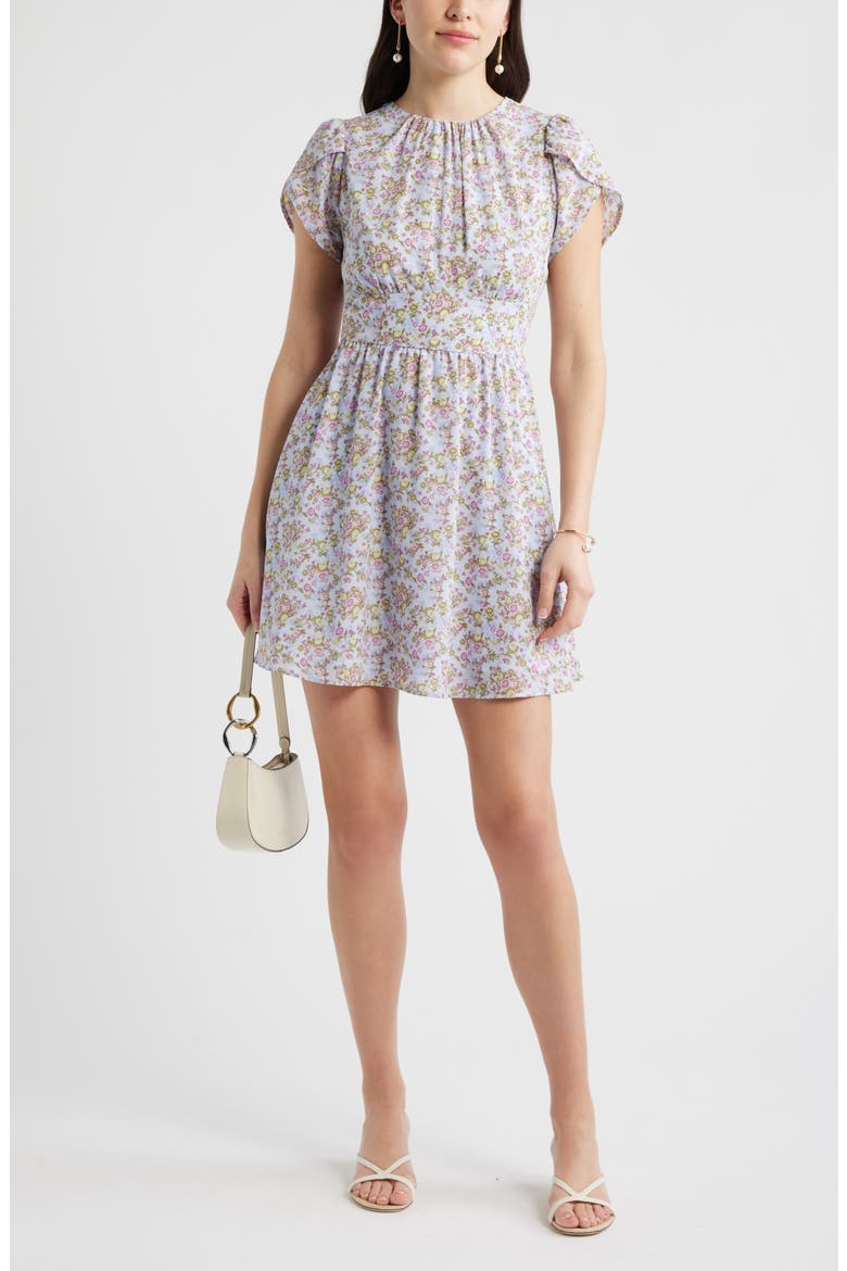 Fit & Flare Minidress, Alternate, color, BLUE SAVANNAH MEDALLION