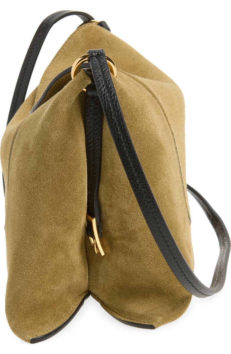 Wandler Penelope Slouch Suede Shoulder Bag, Alternate, color, Khaki Suede/ Black