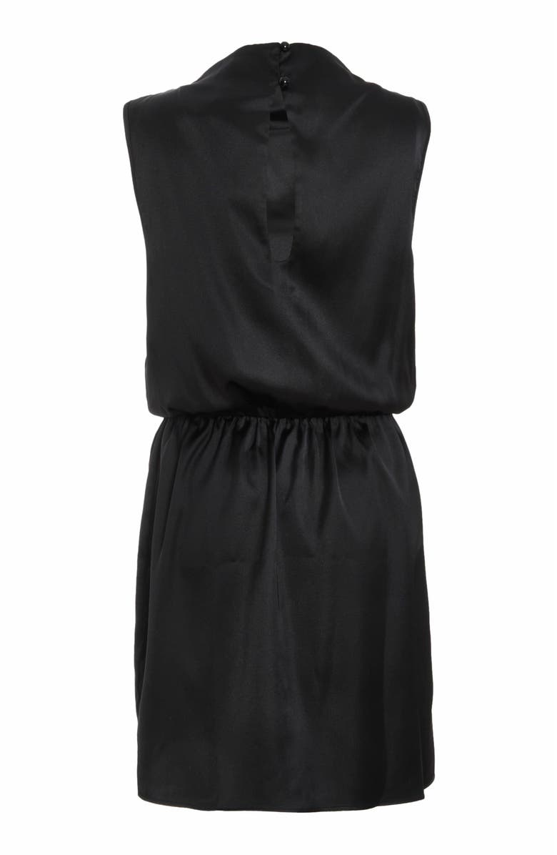 QUIZ Sleeveless Ruched Satin Mini Dress, Alternate, color, 