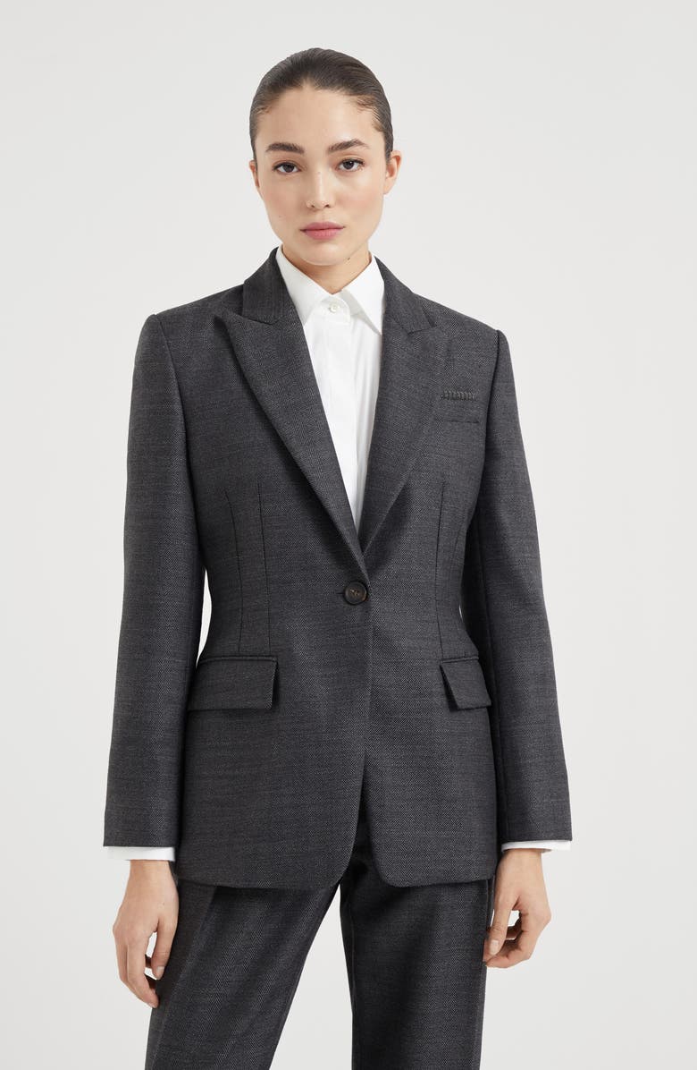 Brunello Cucinelli Chevron blazer, Alternate, color, 