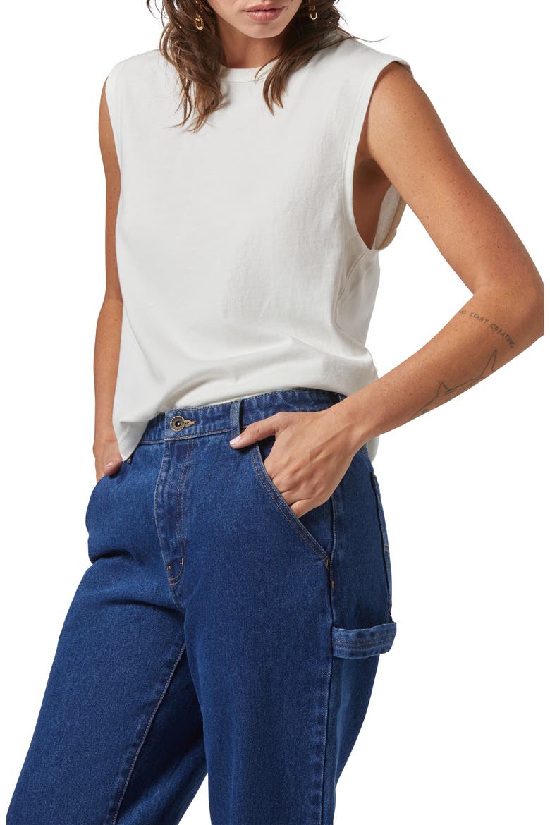 Carefree Organic Cotton Tank, Main, color, OFF WHITE