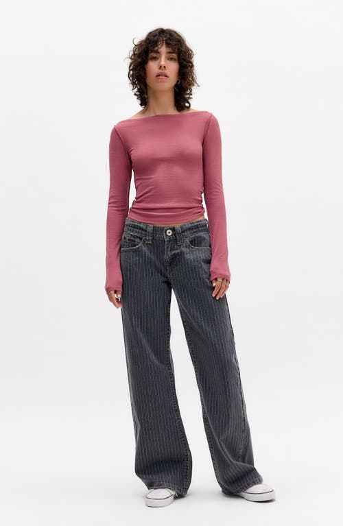 Bdg Urban Outfitters Kayla Stripe Wide Leg Jeans In Black