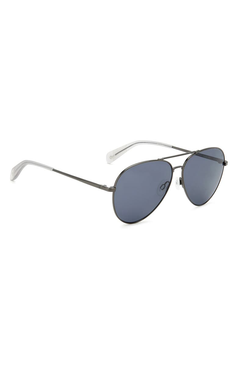 rag & bone 59mm Aviator Sunglasses, Alternate, color, Dark Ruth Grey/ Grey