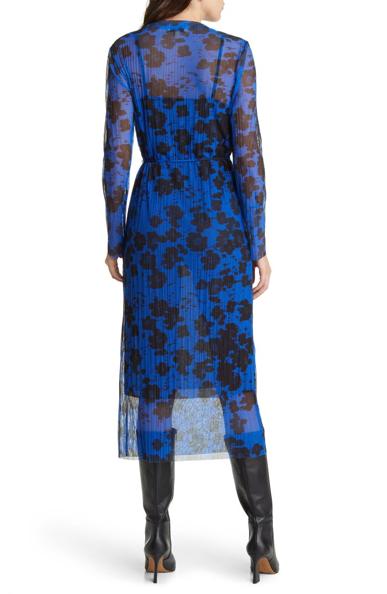 & Other Stories Floral Long Sleeve Mesh Midi Dress, Alternate, color,