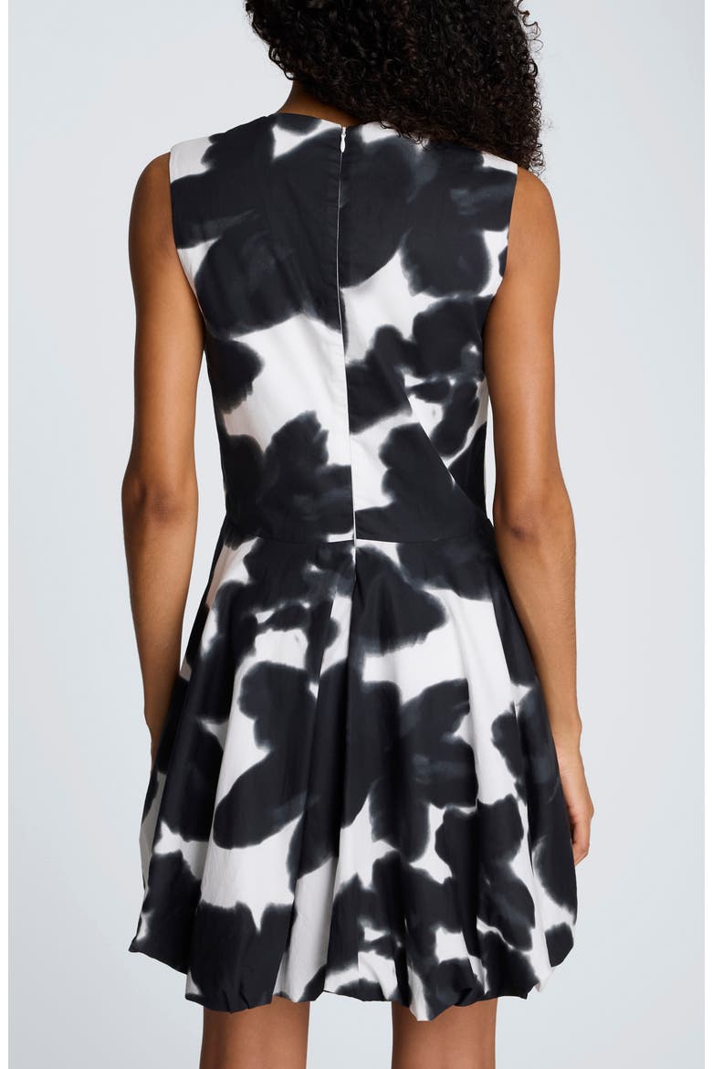 Floral Print Bubble Hem Minidress, Alternate, color, NATURAL WHITE / BLACK