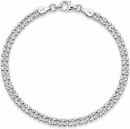 BEST SILVER Two-Row Crystal Bracelet