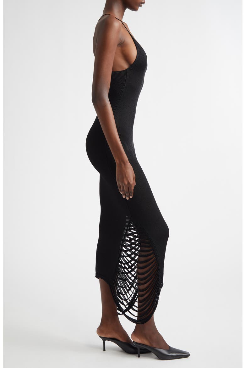 Stalactite Sweater Slipdress, Alternate, color, BLACK